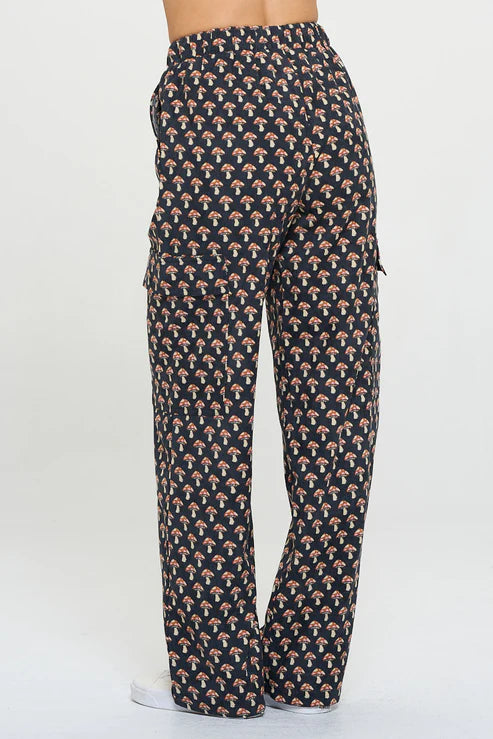 Black Mushroom Cargo Pants