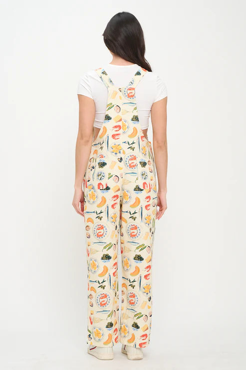 Mediterranean Delights Print Overalls