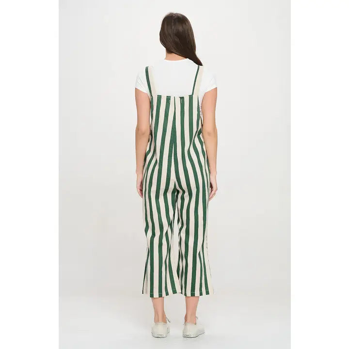Classic Stripes Print Overalls