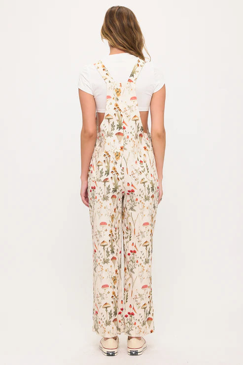 Mushroom Meadows Print Overalls