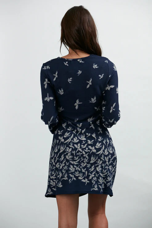 All Over Birds Print Winter Tunic