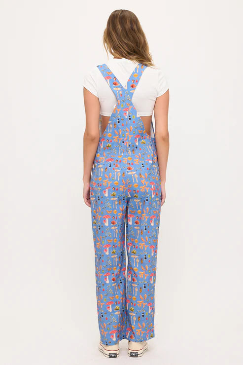 Enchanted Forest Mushroom Print Overalls