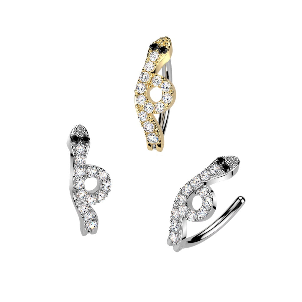 Snake Pave CZ Clicker Navel