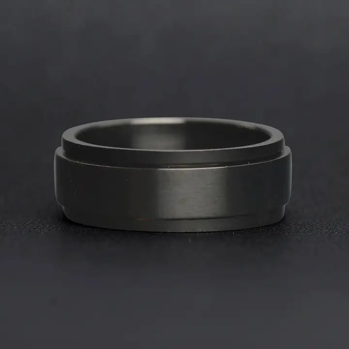 Black Enamel Stainless Steel Spinner Center Ring 8mm