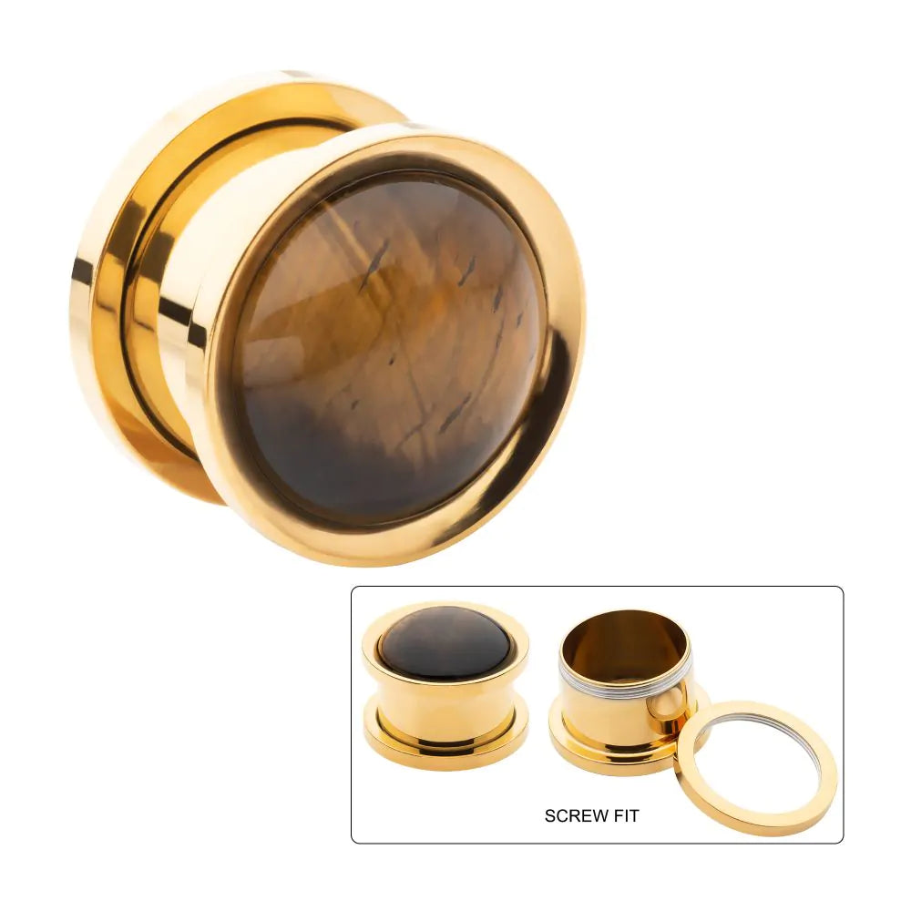 Clavijeros con incrustaciones de piedra 0G-7/8"