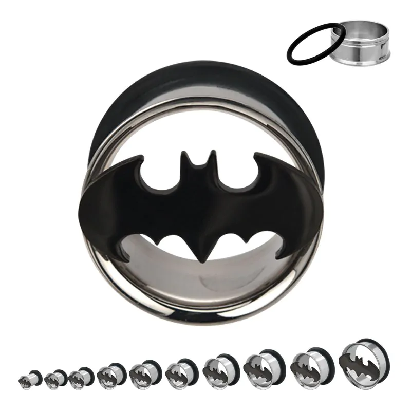 Batman Cutout Single Flare Tunnel 1"