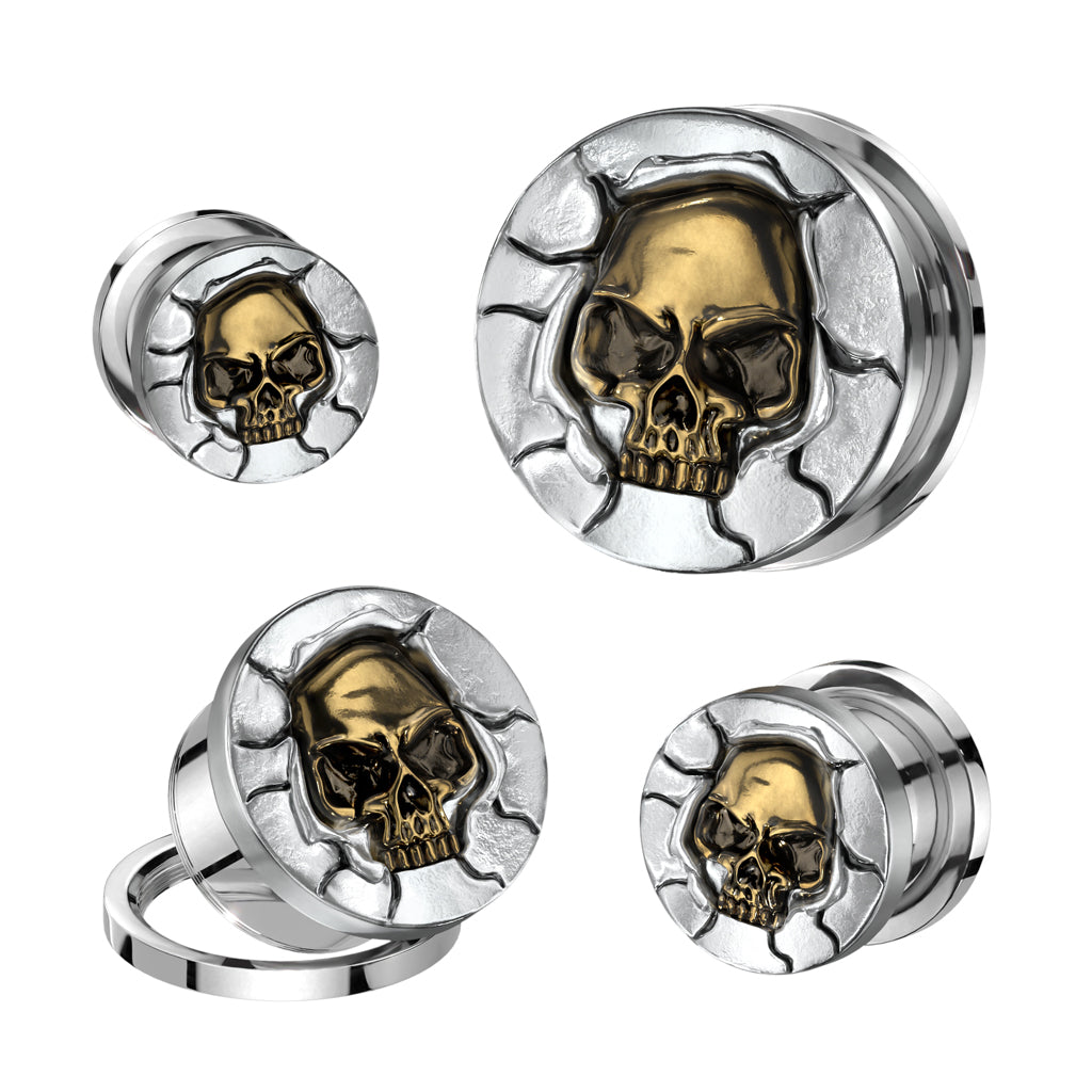 Skull Cracked Machine Head 1" +