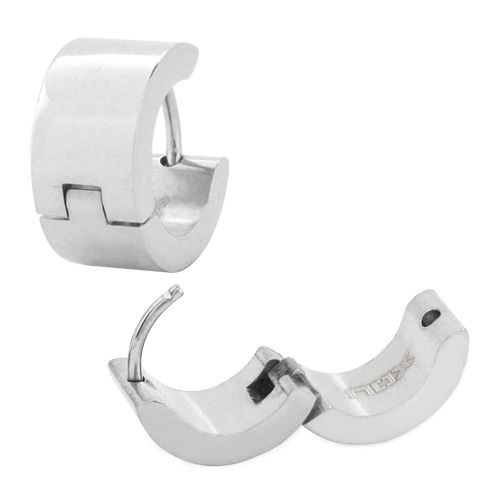 Plain Huggies Steel Earrings 6.8mm