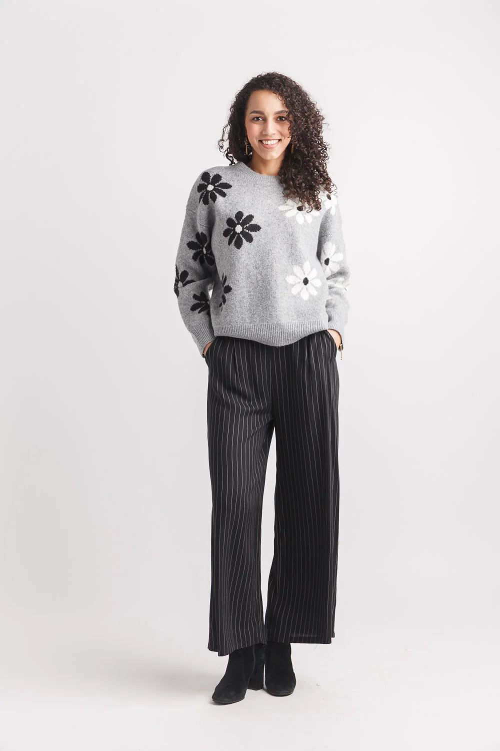 Daisy Knit Intarsia Sweater