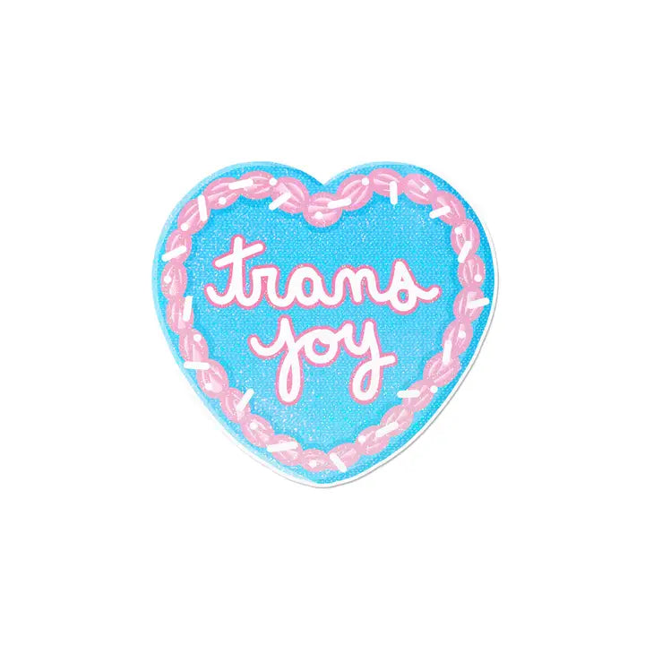 Holographic Transgender Heart Cake Waterproof LGBTQ+ Sticker