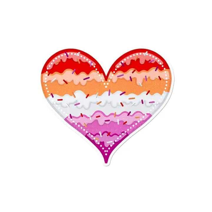 Holographic Lesbian Heart Waterproof LGBTQ+ Sticker