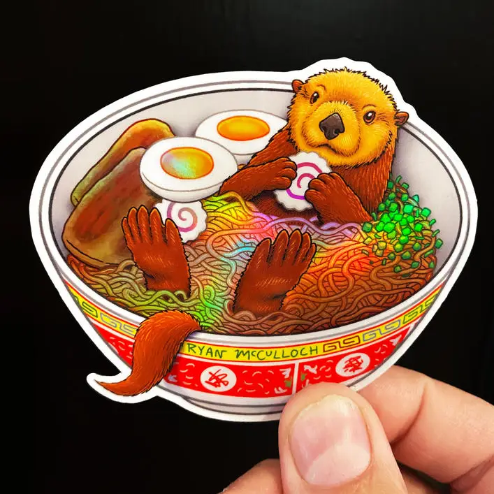 Ramen Sea Otter Holo Sticker
