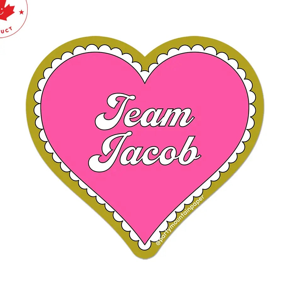 Team Jacob Heart Sticker