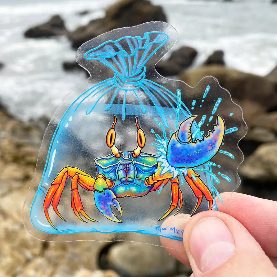 New Pet Crab Clear Sticker