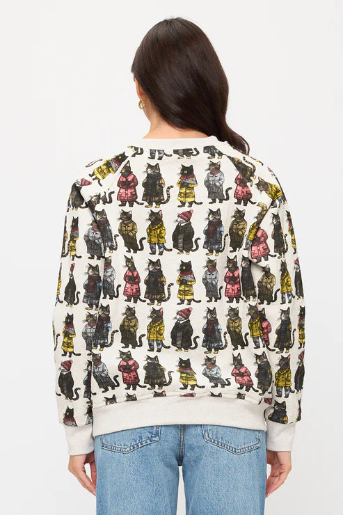Cosy Cats Print Sweatshirt