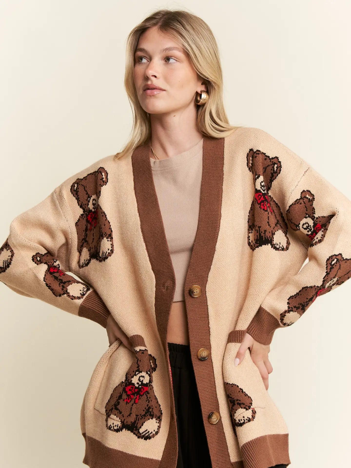 Mocha Brown Beary Adorable Cardigan