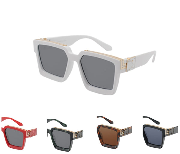 Large Frame Gold Accent Sunglasses