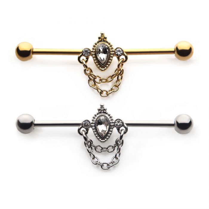 Teardrop Gem with Chains Industrial