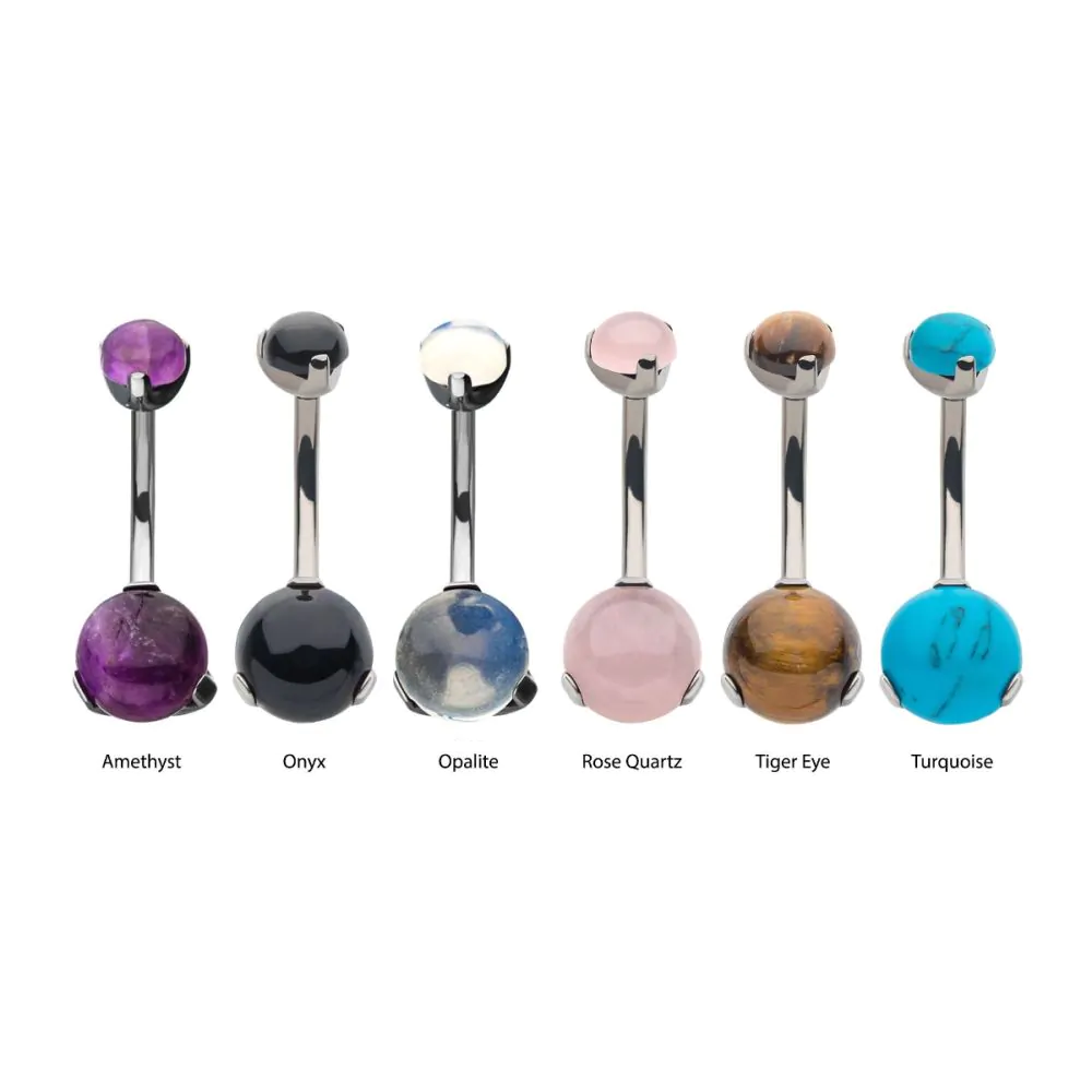Prong 5mm / 8mm Stone Titanium Navel