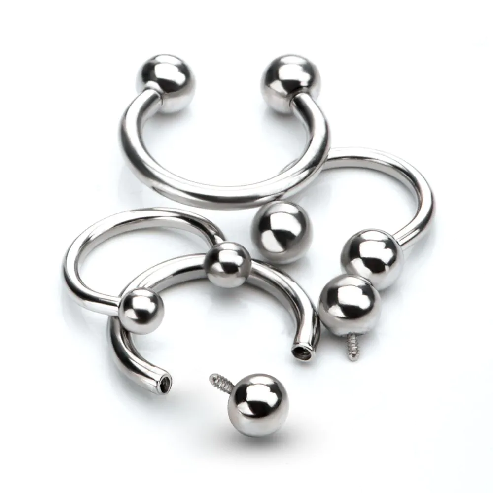 Double Ball 12g Circular Barbell Titanium