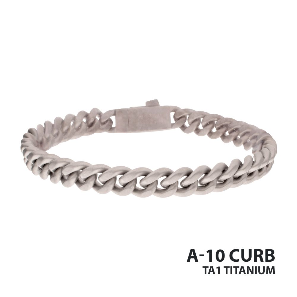 8mm Titanium Flat Clasp Miami Cuban Bracelet 8.5"