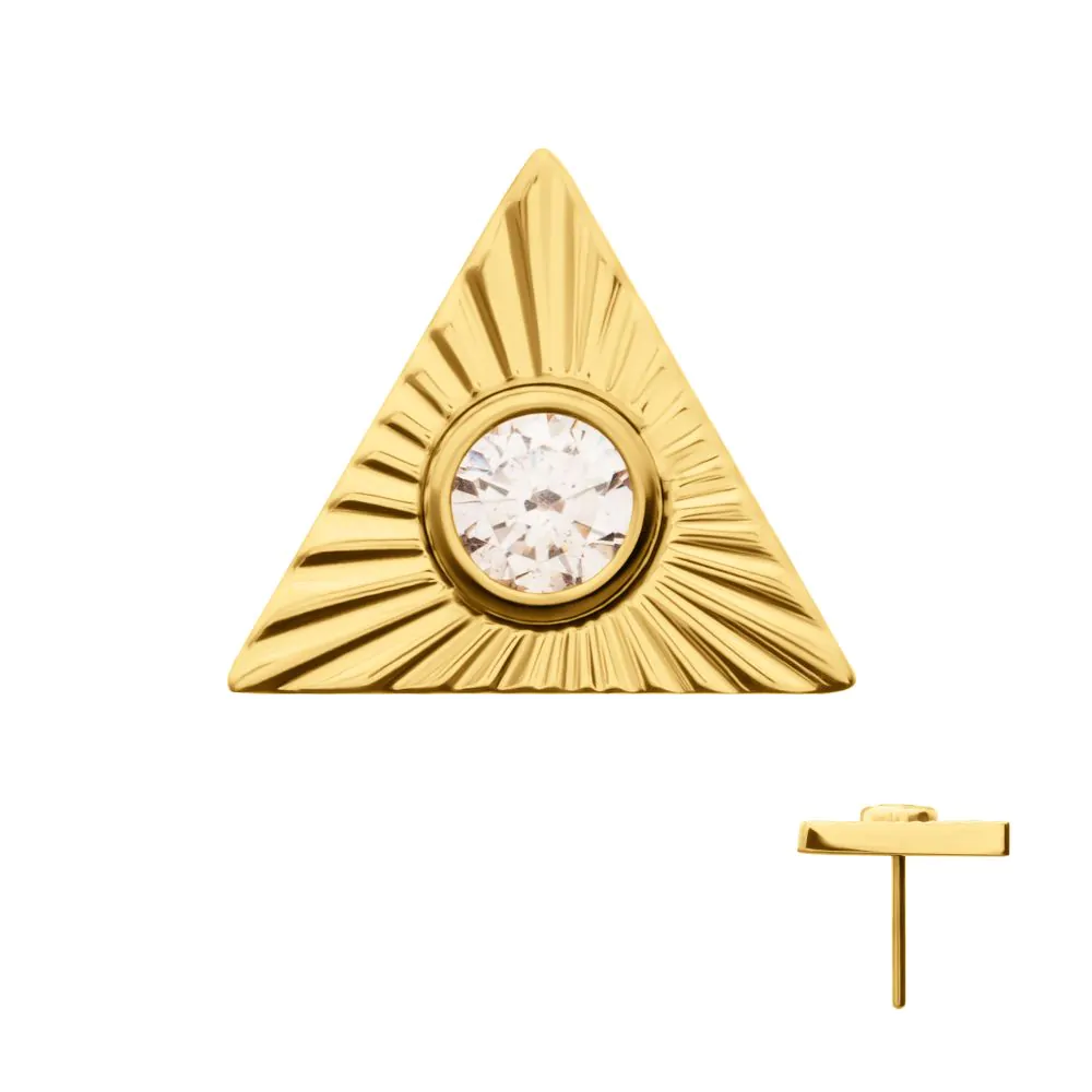 Corrugated Triangle 24kt Gold PVD Threadless Top