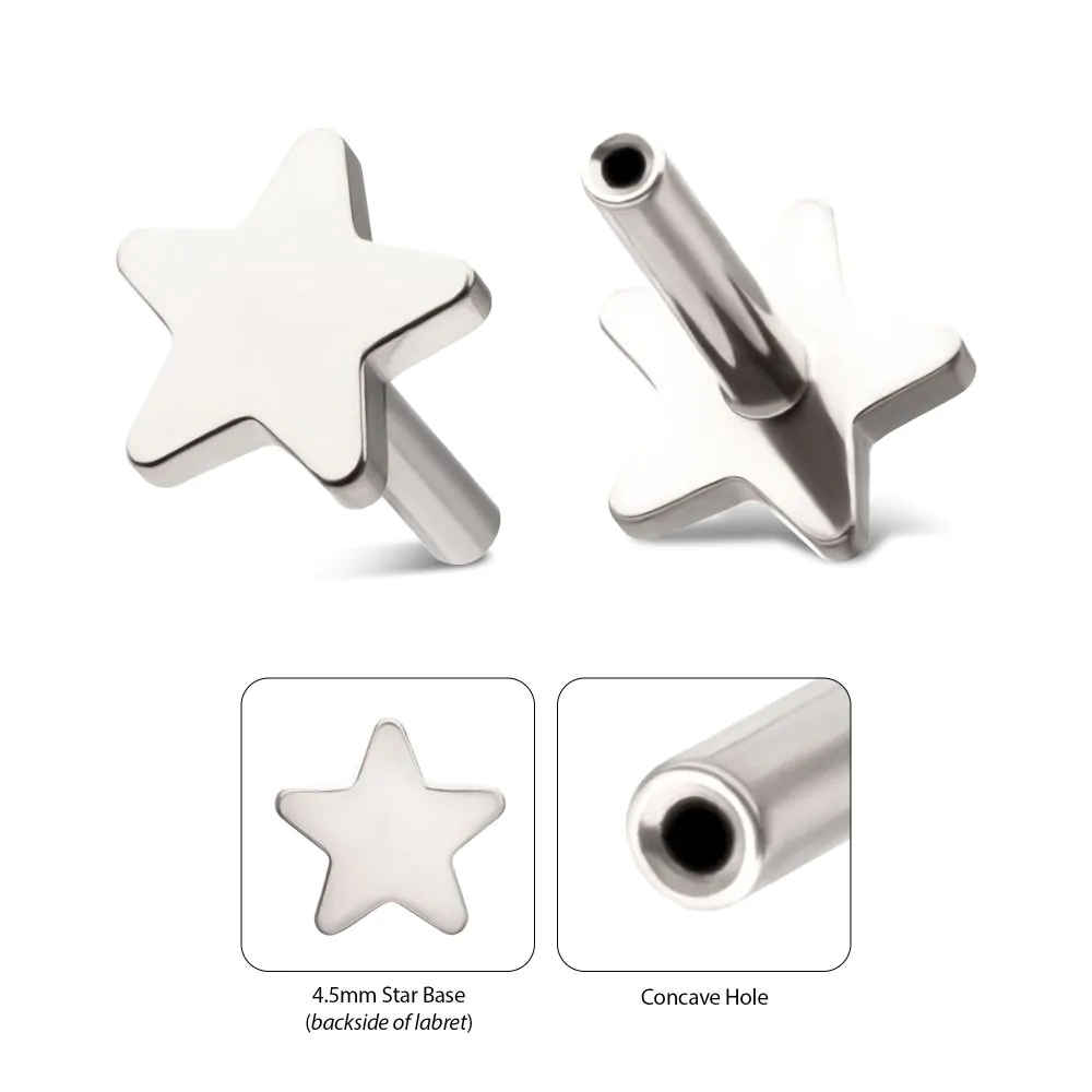4.5mm Star Base Titanium Threadless Labret
