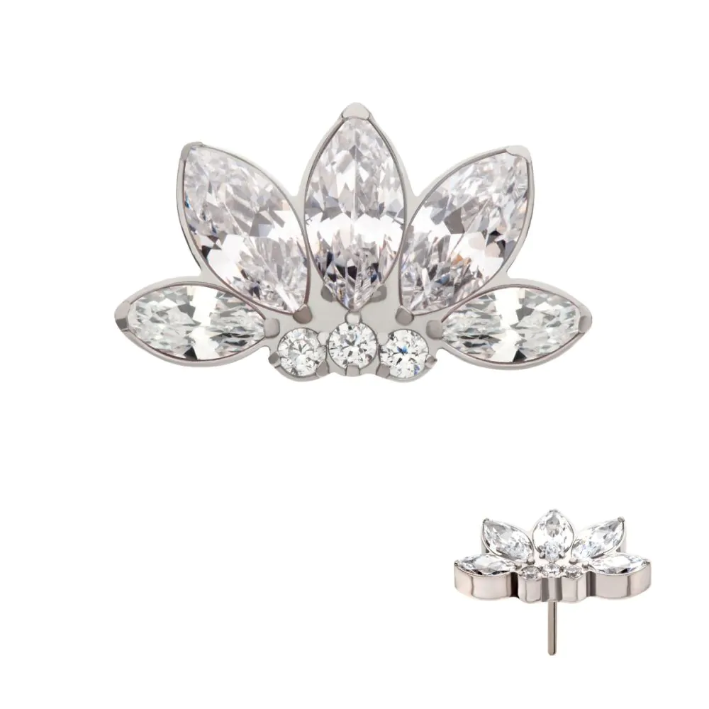 Marquise And round CZ Threadless Top