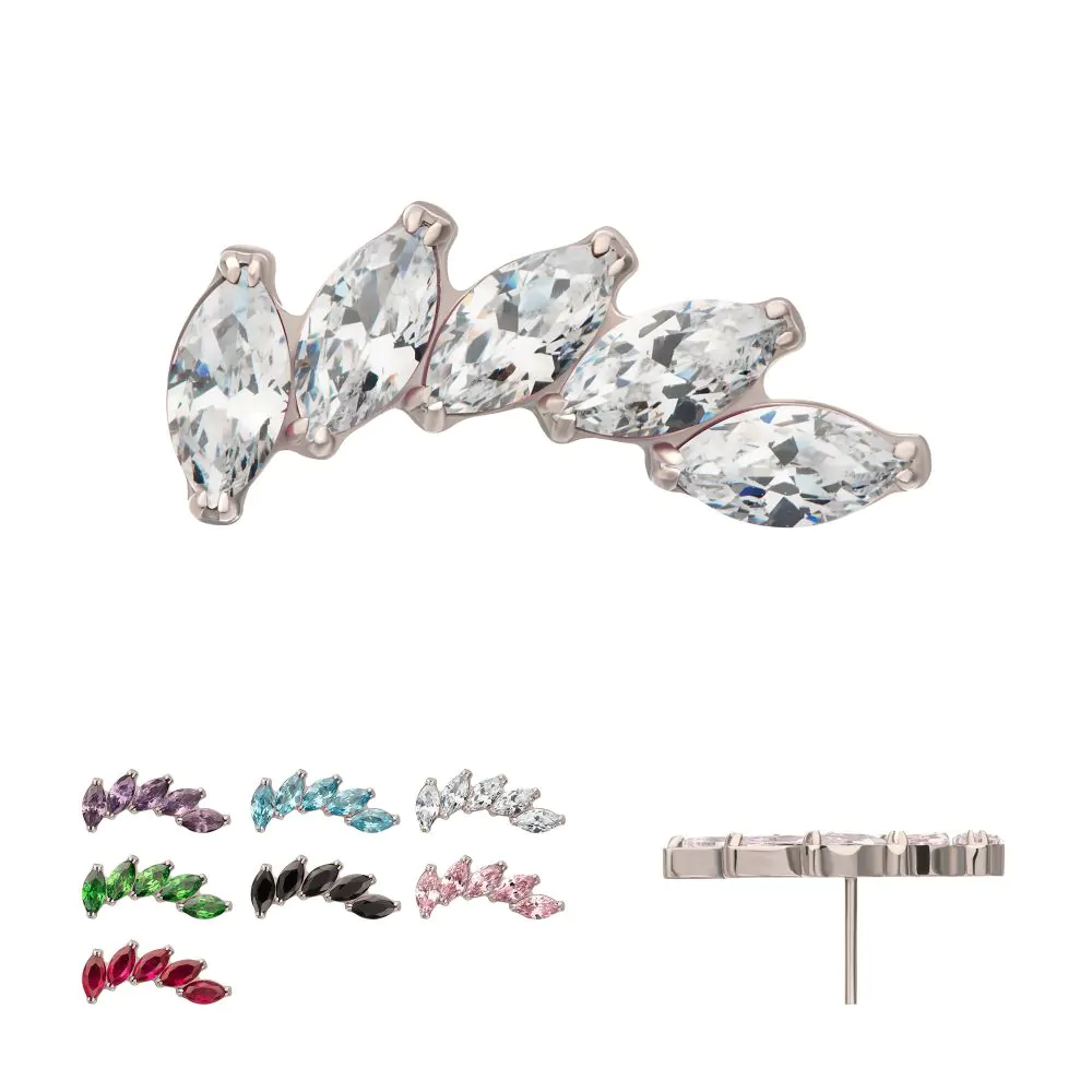 5 Marquise Staggered Cluster Threadless Top