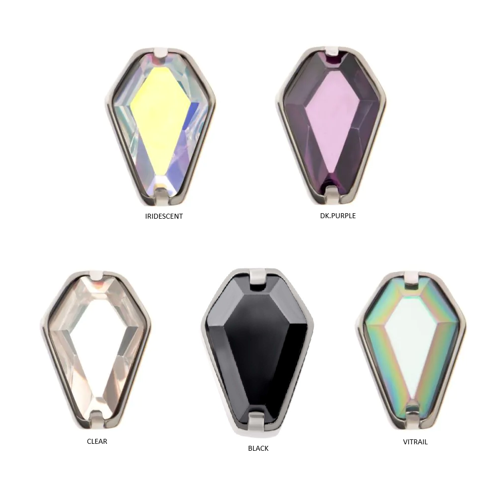 Titanium Threadless with Prong Set CZ Coffin Top