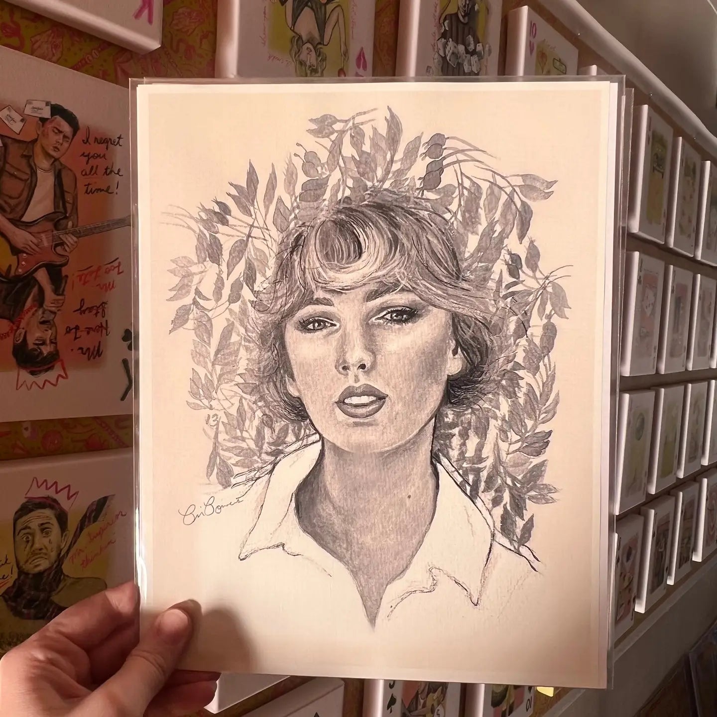 Taylor Swift Black & White Print