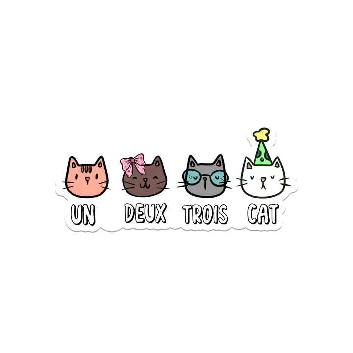 Un Deux Trois Cat Sticker