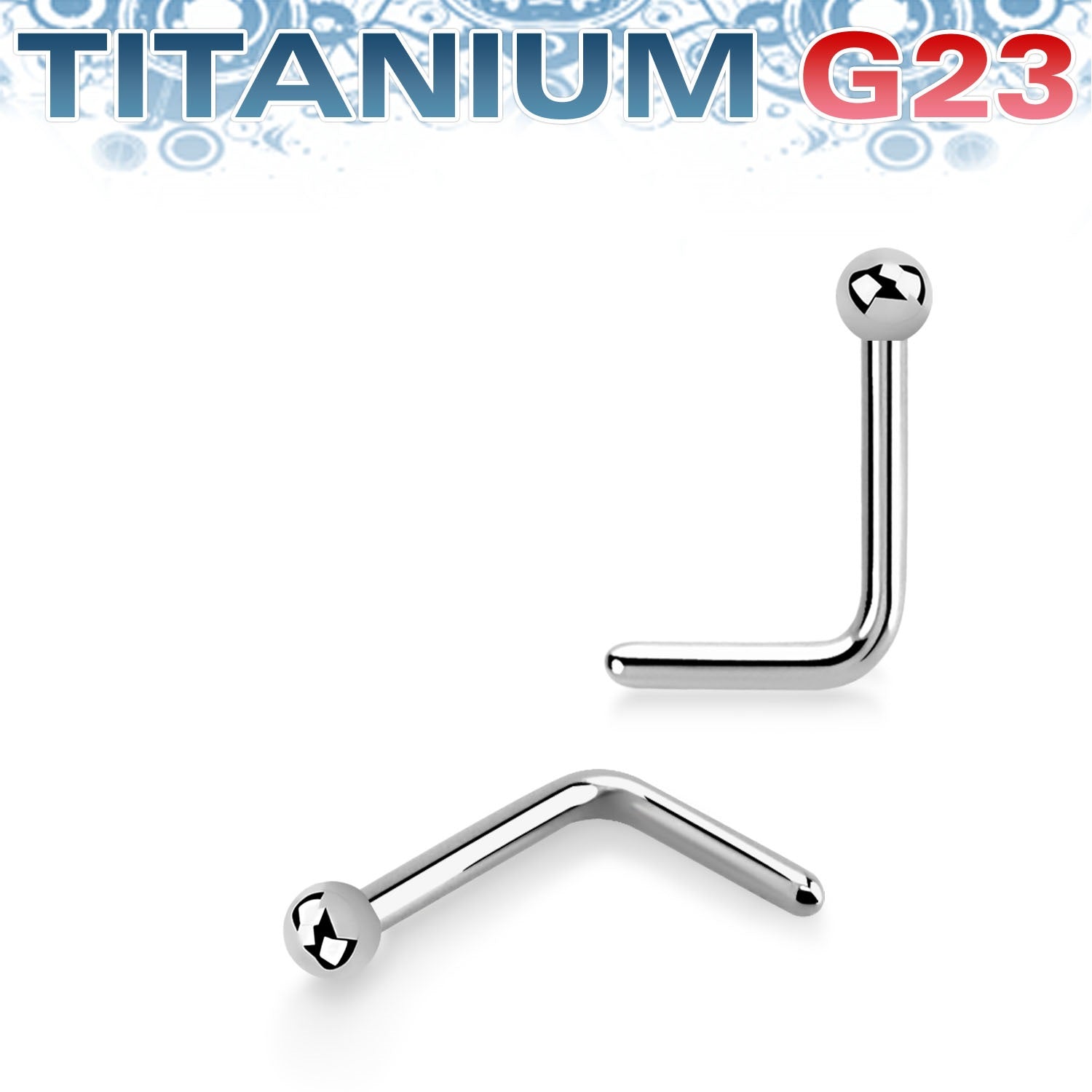 Titanium l shaped sales nose stud