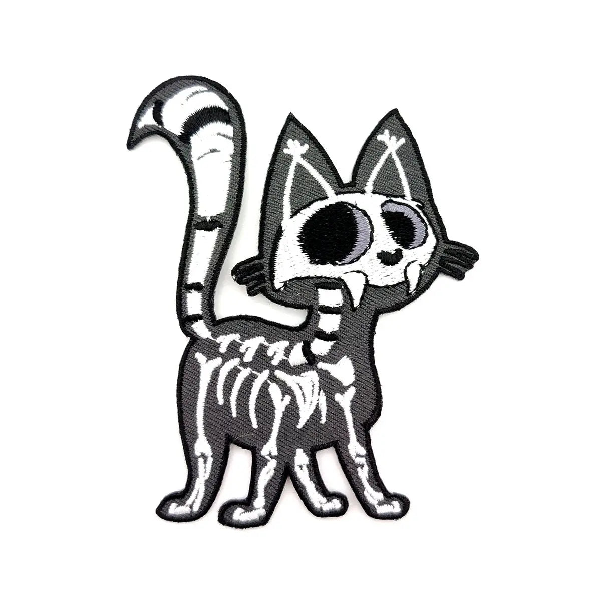 Skelekitty Embroidered Patch