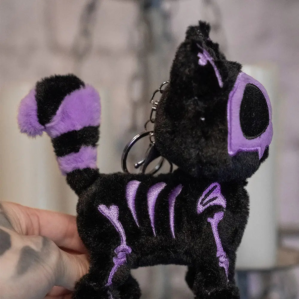 Ultra Violet Skelekitty Plush Keychain