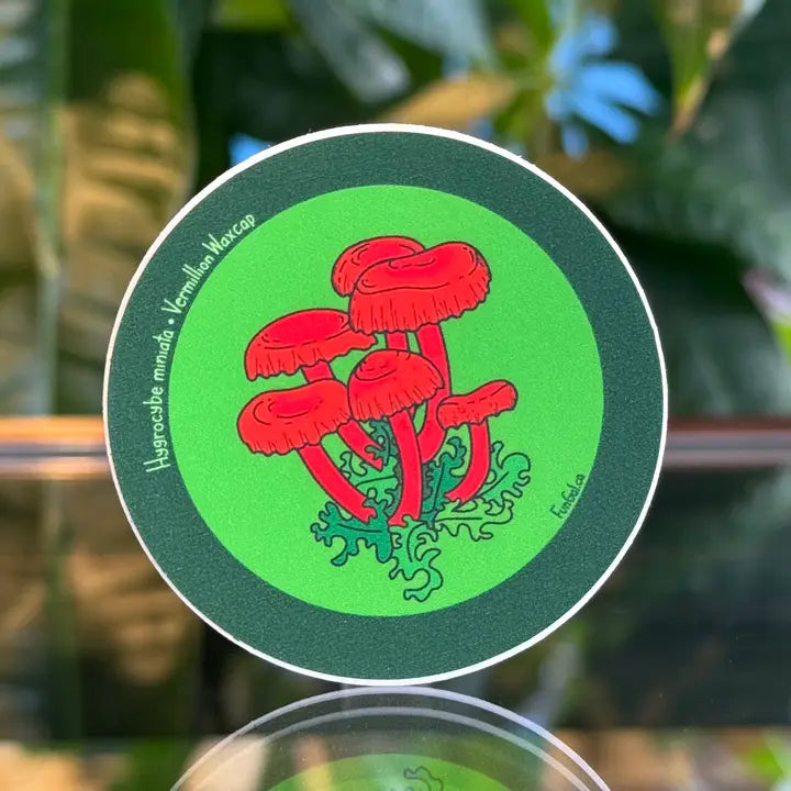 Vermillion Waxcap Sticker
