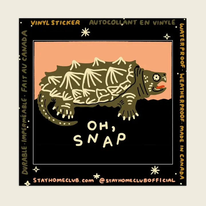Oh Snap Turtle Vinyl Sticker