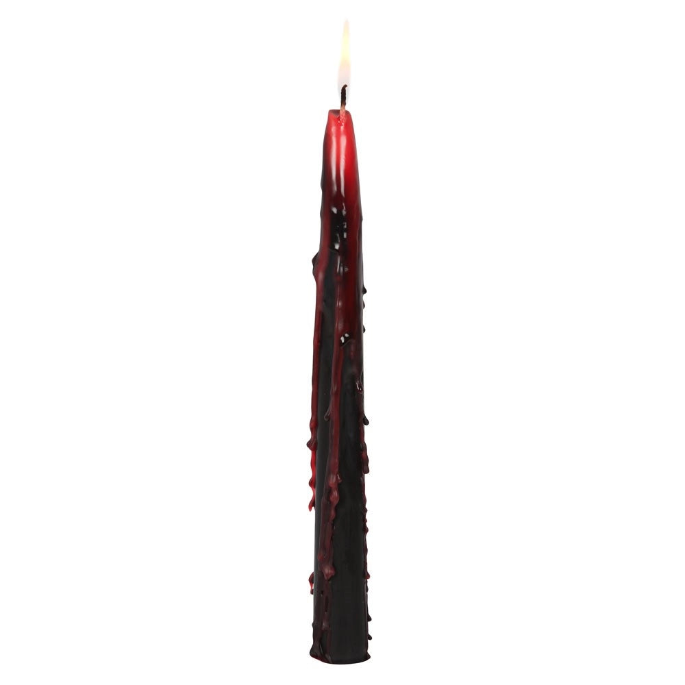 Set Of 8 Gothic Vampire Blood Halloween Taper Candles