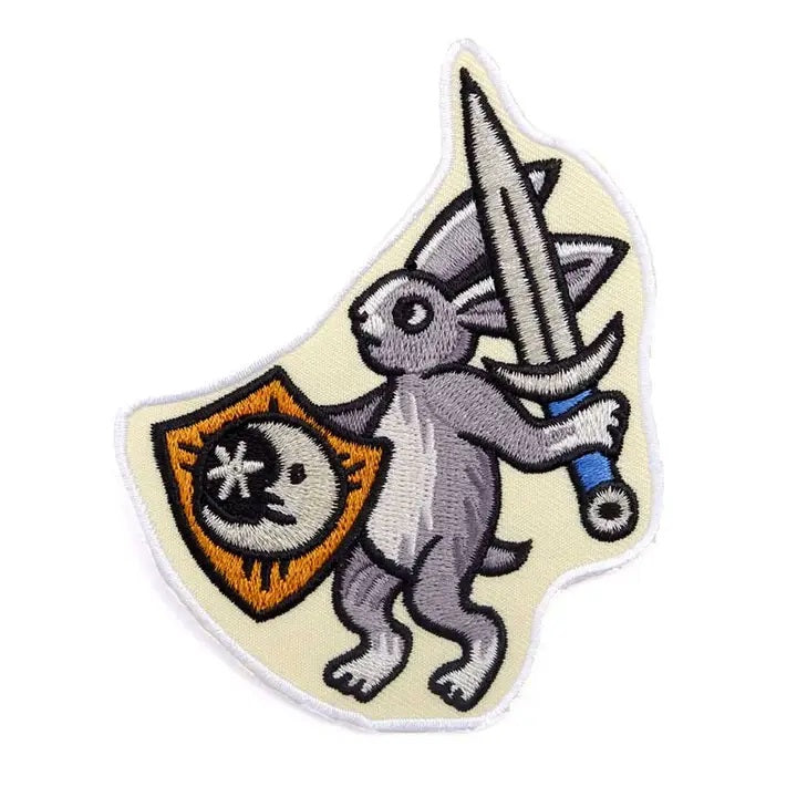 Medieval Warrior Rabbit - Embroidered Patch