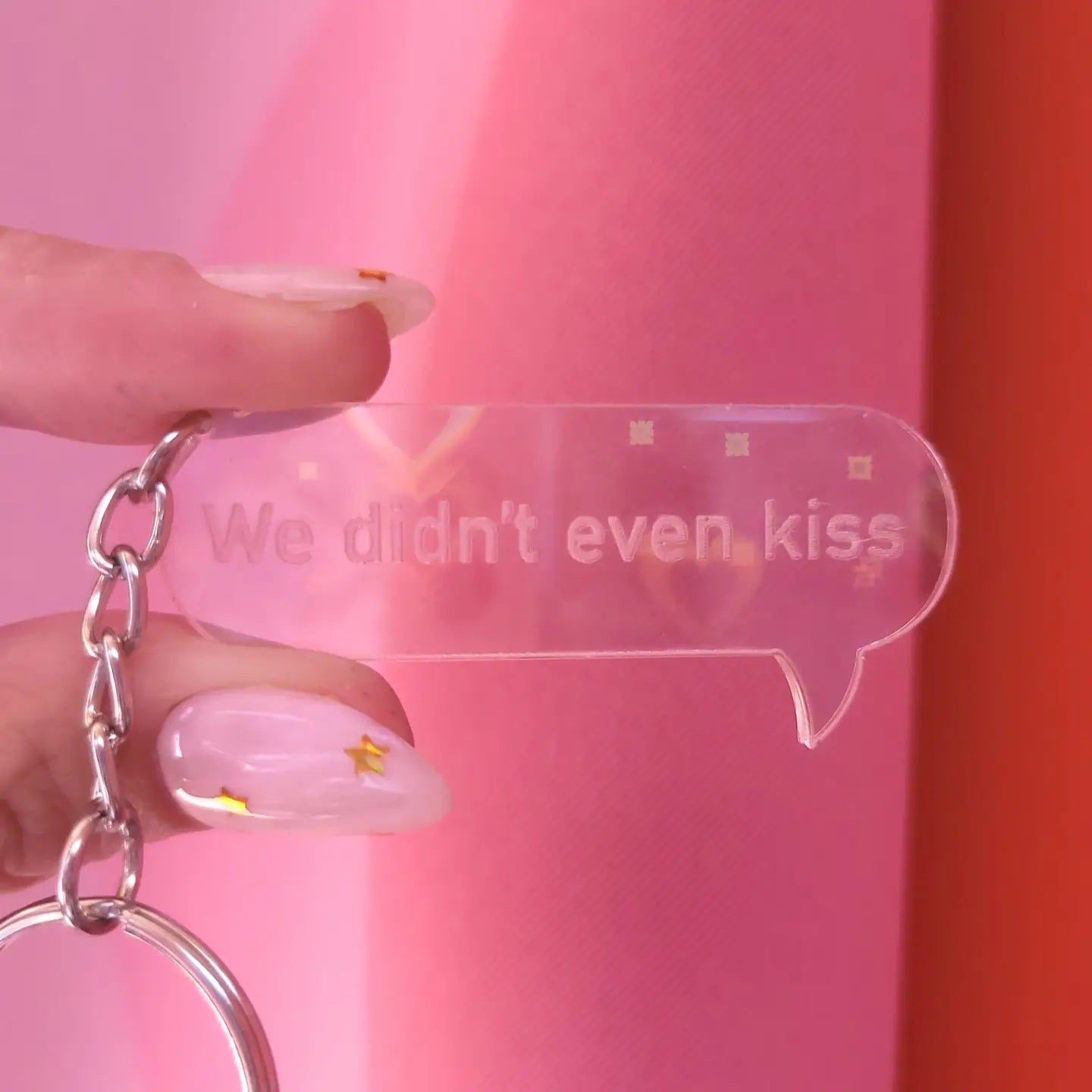 "We Didn't Even Kiss" - Heated Rivalry Holo Hearts Keychain
