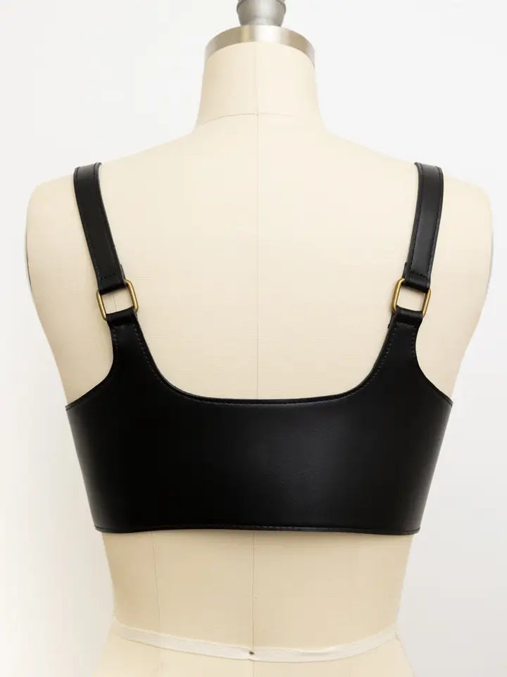 Punk Style Black Leather Harness Belt