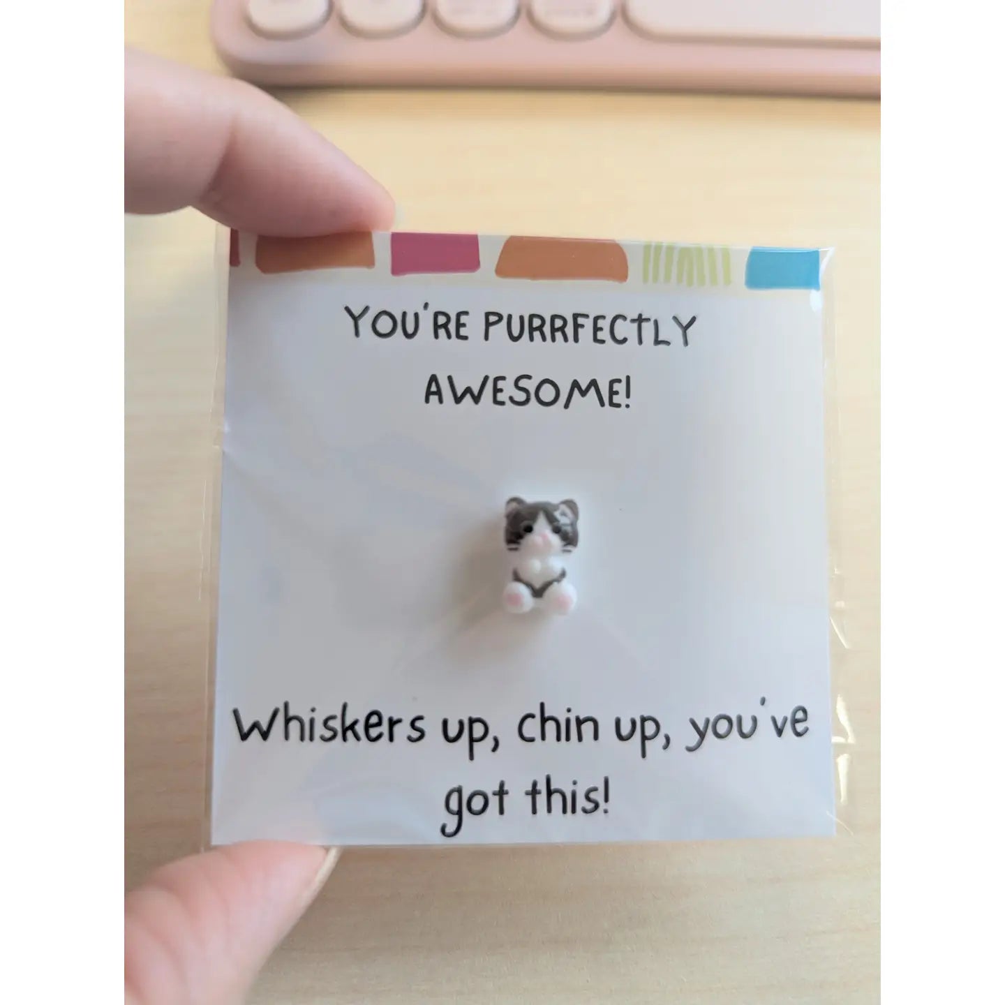 You've Got This Card with Cat Figurine & Custom Message