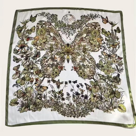 Floral Butterfly Silk Bandana