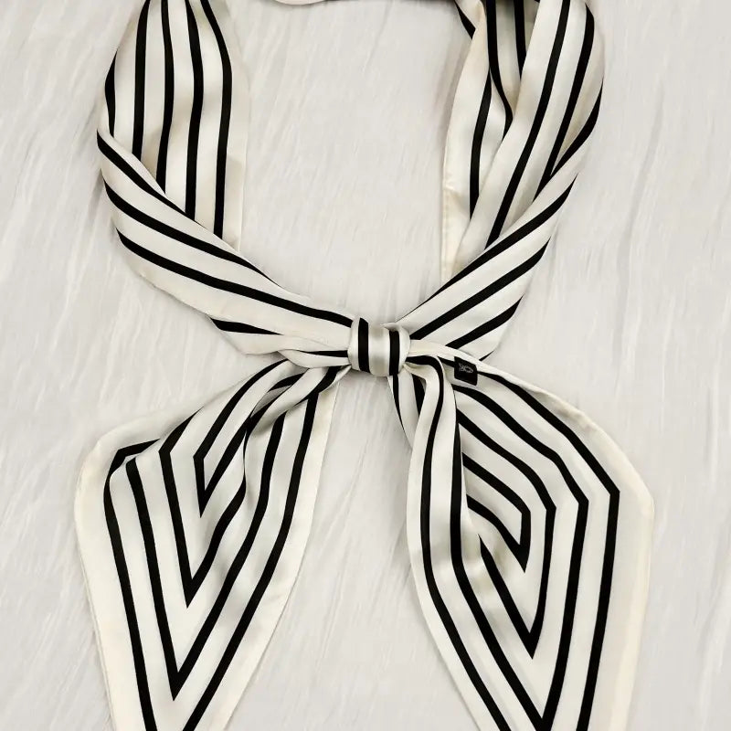 Striped Satin Silky Skinny Scarf