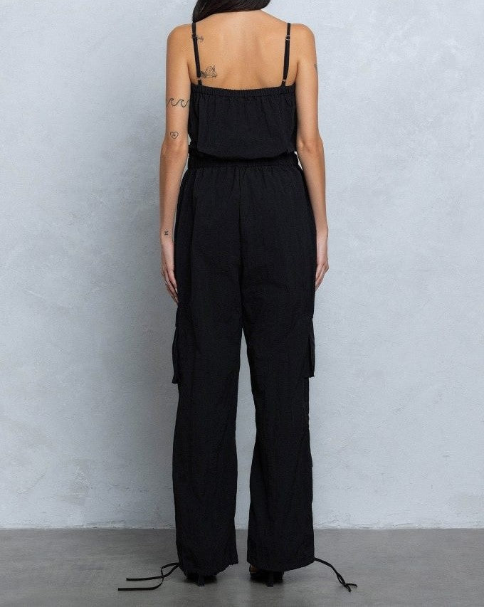 Tube Top Parachute Cargo Jumpsuit