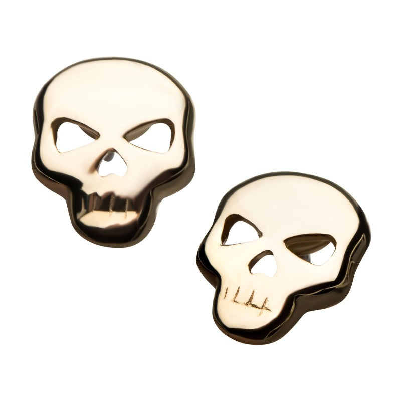 14kt Yellow Gold Threadless Skull Top