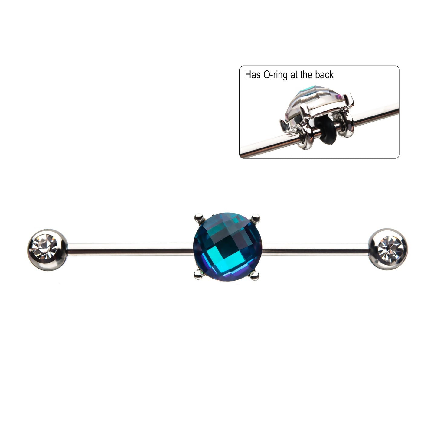 Barbell With Round Center Gem