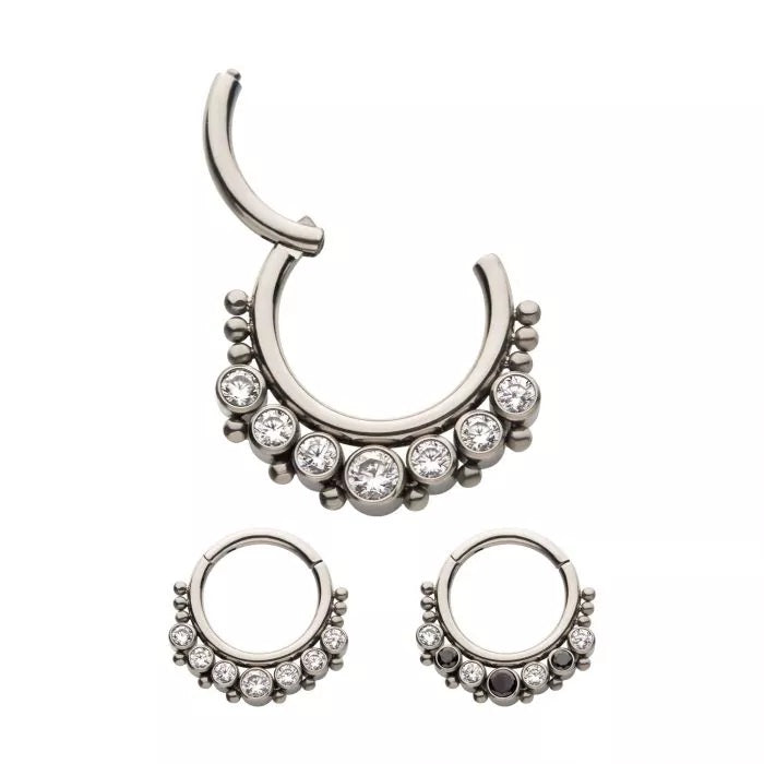 7 pierres précieuses Bez avec cerceau articulé en perles