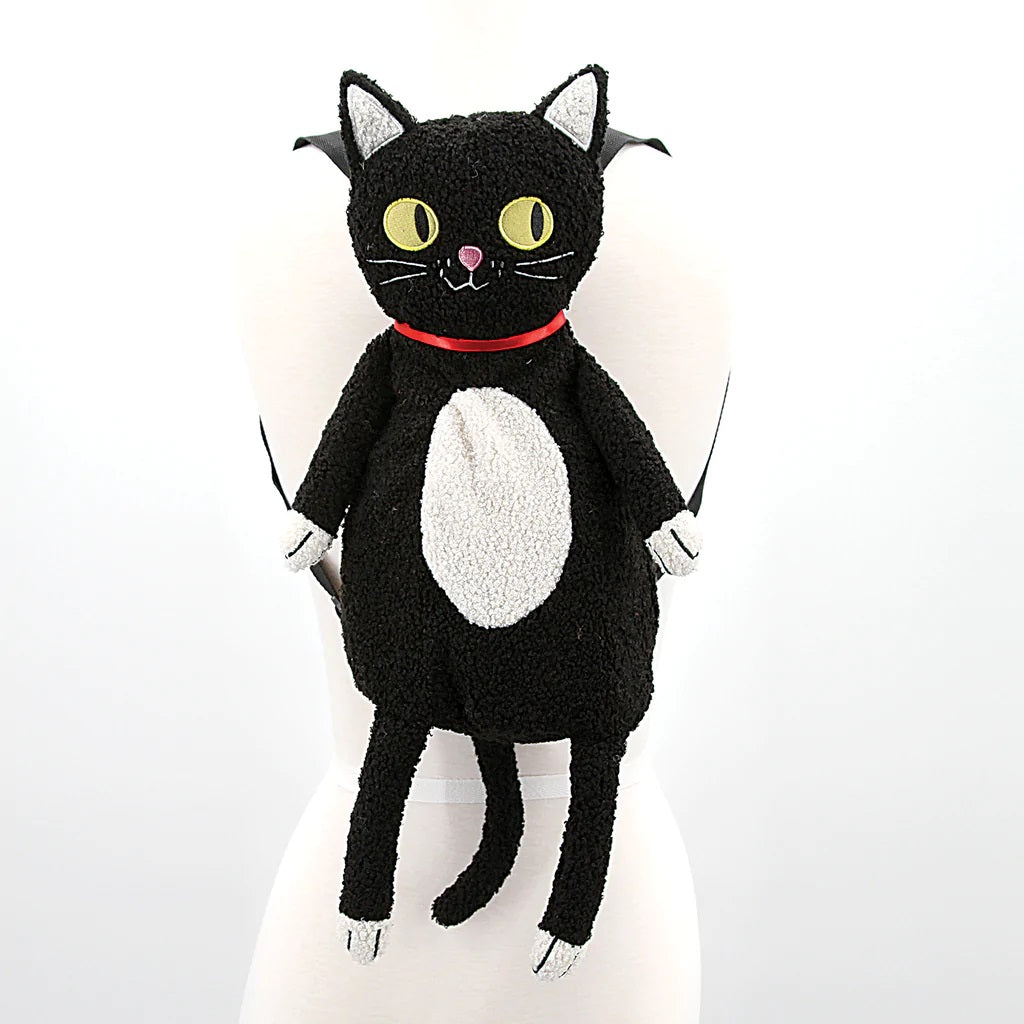 Sac à dos chat noir à fourrure