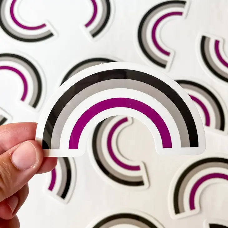 Autocollant arc-en-ciel asexué